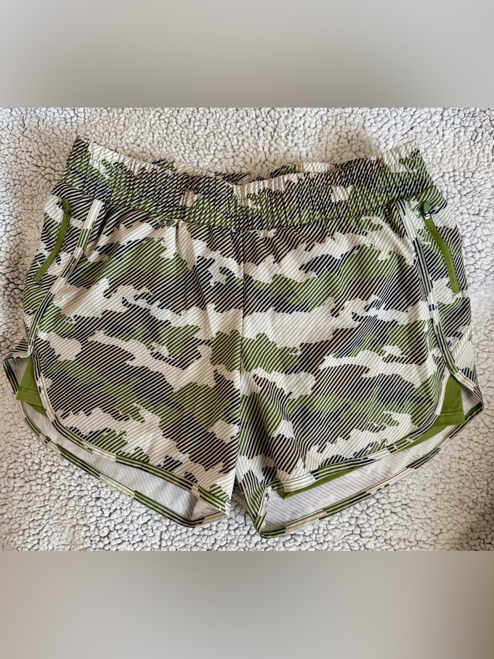 Avia Women's Olive Green, White & Black Camo Athletic Shorts